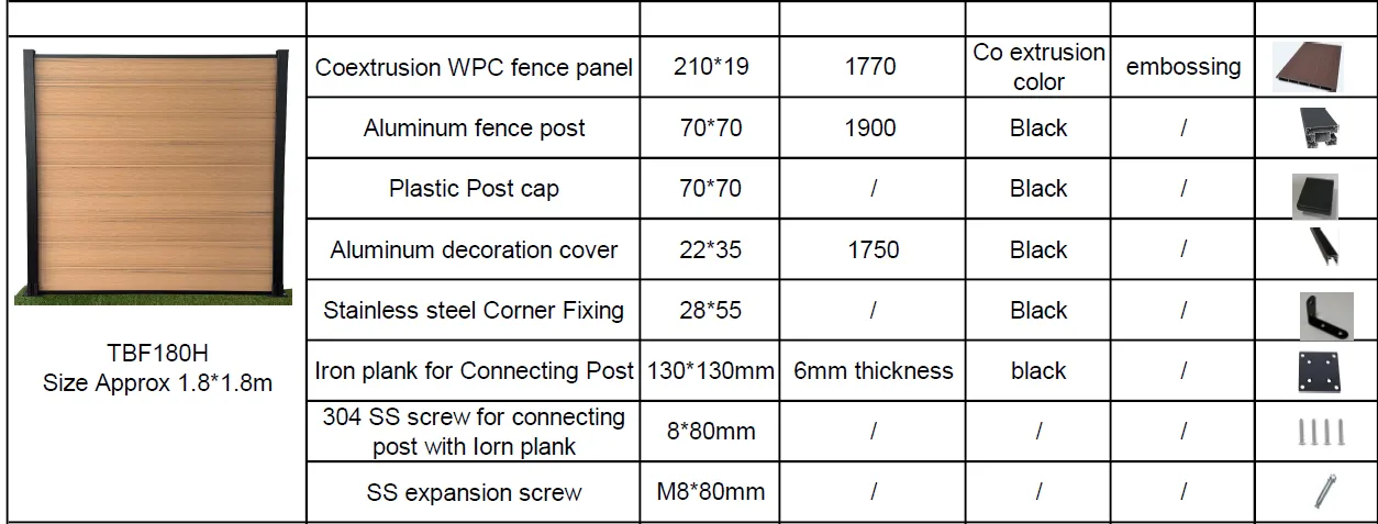 Outdoor WPC Fencing 210×19mm