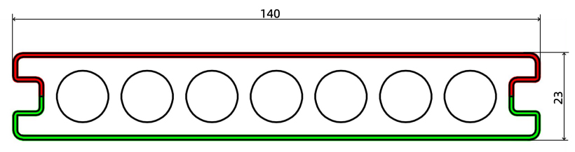 WPC Decking TBG140H23-R