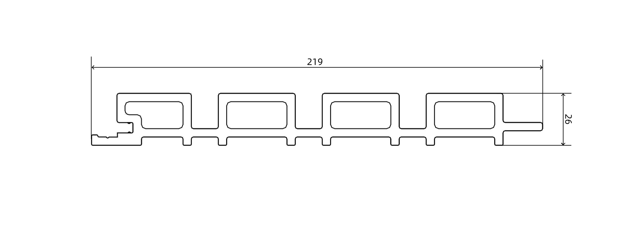 External Siding Exterior WPC Facade 219×26mm