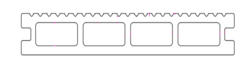 Hollow fine-teeth WPC decking 146×24mm